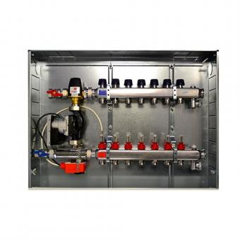 MFL Manifold with cabinet, ball valve & constant control kit 7 Circuits (in-wall)